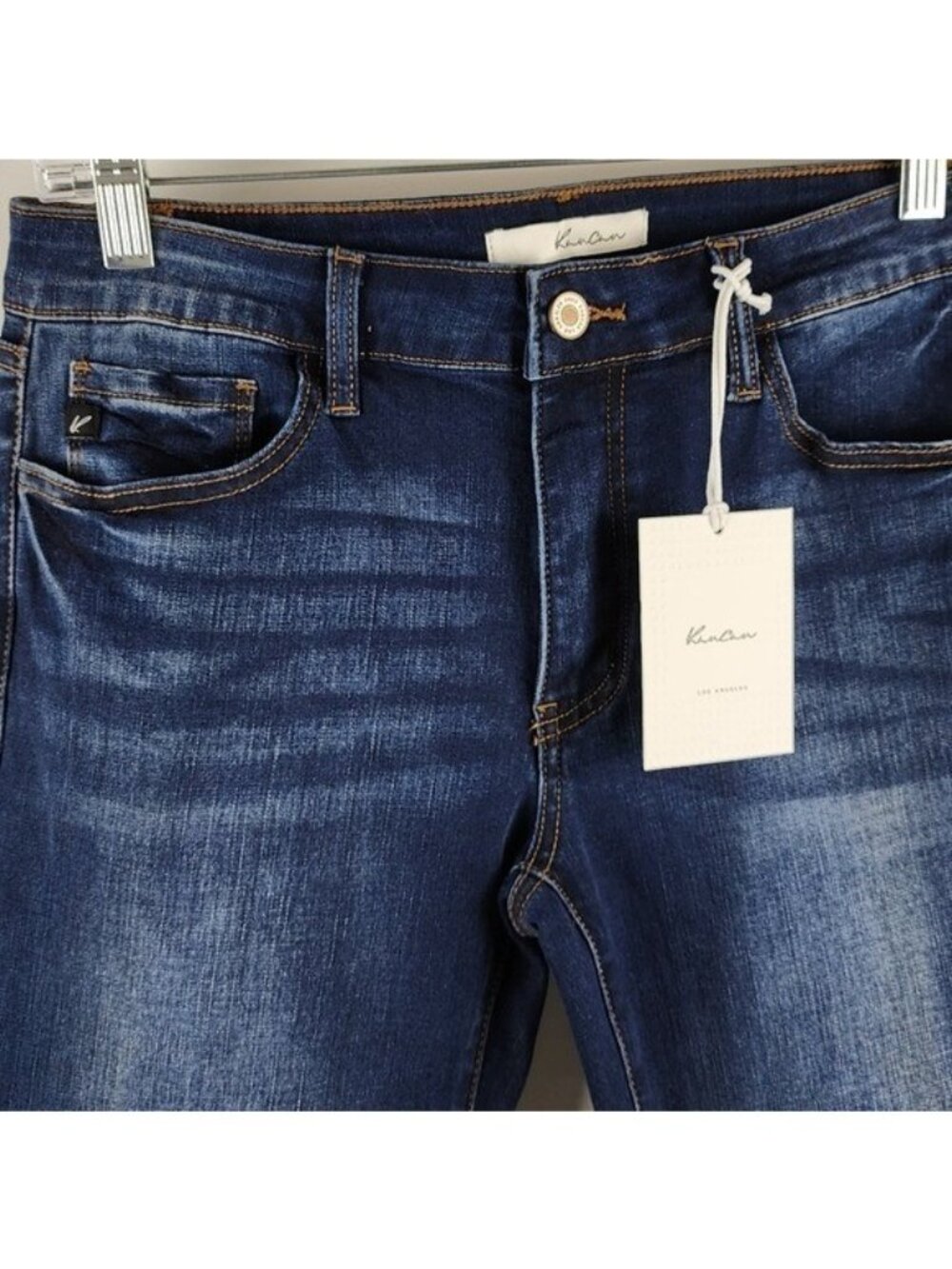 Kancan Jeans Womens 9/28 Mid Rise Skinny Style KC11214D Dark Wash Stretch NWT - Picture 2 of 12
